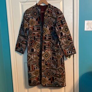 Uzbek Chapan Quilted Geometric Pattern Coat